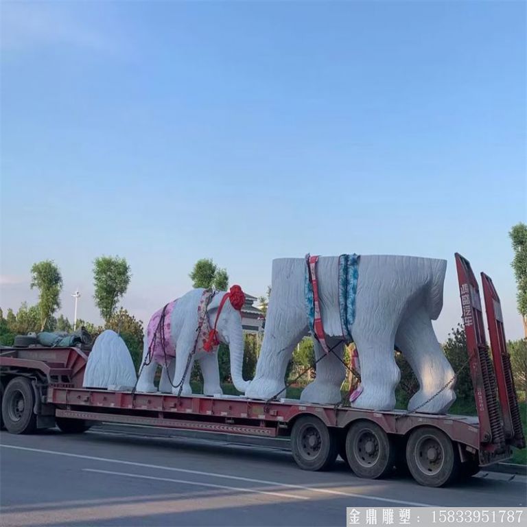 玻璃鋼大象雕塑 大型動(dòng)物大象景觀
