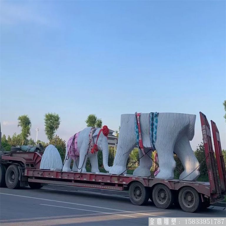 玻璃鋼大象雕塑 大型動(dòng)物大象景觀1