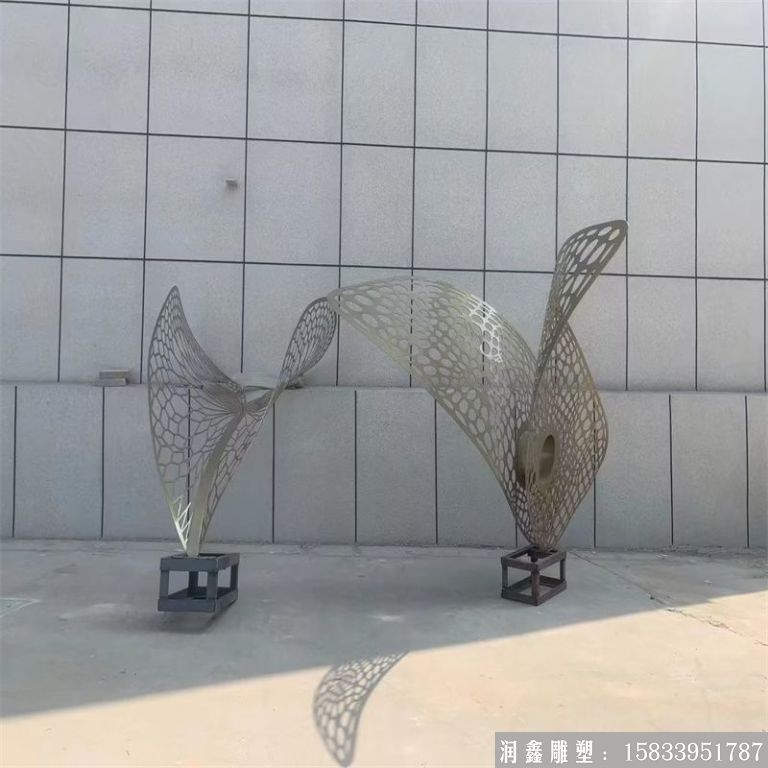 不銹鋼異型鏤空葉子雕塑 ，廠家定制