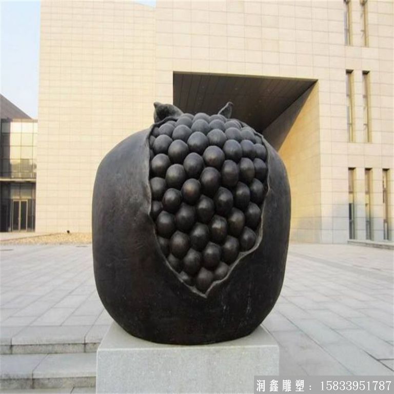 銅石榴雕塑加工廠(chǎng)家 水果銅雕塑